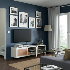 Доставка из Польши ⭐⭐⭐⭐⭐ BESTA lawa TV z drzwiami, bialy/Studsviken bialy, 180x42x38 cm,ИКЕА-39422184, Евро Икеа Калининград