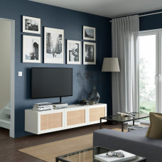Доставка из Польши ⭐⭐⭐⭐⭐ BESTA lawa TV z drzwiami, bialy/Studsviken bialy, 180x42x38 cm,ИКЕА-39422184, Евро Икеа Калининград