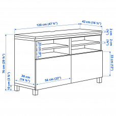 Доставка из Польши ⭐⭐⭐⭐⭐ BESTA lawa TV z drzwiami, bialy/Studsviken/Kabbarp bialy, 120x42x76 cm,ИКЕА-49421565, Евро Икеа Калининград