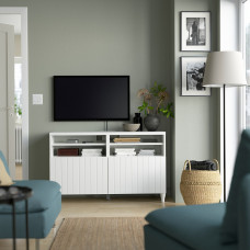 Доставка из Польши ⭐⭐⭐⭐⭐ BESTA lawa TV z drzwiami, bialy/Sutterviken/Kabbarp bialy, 120x42x74 cm,ИКЕА-59384548, Евро Икеа Калининград