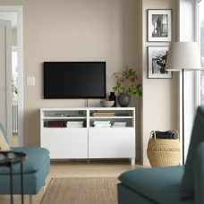 Доставка из Польши ⭐⭐⭐⭐⭐ BESTA lawa TV z drzwiami, bialy/Vasterviken/Stubbarp bialy, 120x42x74 cm,ИКЕА-99420506, Евро Икеа Калининград