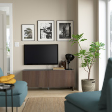 Доставка из Польши ⭐⭐⭐⭐⭐ BESTA lawa TV z drzwiami, czarnybraz Bjorkoviken/Mejarp/brazowy bejcowana okleina debowa, 120x42x48 cm,ИКЕА-59419901, Евро Икеа Калининград