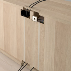 Доставка из Польши ⭐⭐⭐⭐⭐ BESTA lawa TV z drzwiami i szufladami, dab bejcowany na bialo/Lappviken/Stubbarp dab bejcowany na bialo, 240x42x74 cm,ИКЕА-49297995, Евро Икеа Калининград