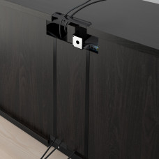 Доставка из Польши ⭐⭐⭐⭐⭐ BESTA lawa TV z drzwiami i szufladami, czarnybraz Hedeviken/Stubbarp/ciemnobrazowy bejcowana okleina debowa, 240x42x74 cm,ИКЕА-69435934, Евро Икеа Калининград