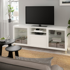 Доставка из Польши ⭐⭐⭐⭐⭐ BESTA lawa TV z szufladami, bialy Sindvik/Hanviken/Stubbarp bezowy, 180x42x74 cm,ИКЕА-99428970, Евро Икеа Калининград