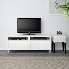 Доставка из Польши ⭐⭐⭐⭐⭐ BESTA lawa TV z szufladami, bialy/Hanviken/Stubbarp bezowy, 120x42x48 cm,ИКЕА-79428966, Евро Икеа Калининград