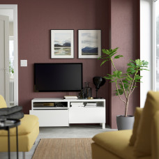 Доставка из Польши ⭐⭐⭐⭐⭐ BESTA lawa TV z szufladami, bialy/Lappviken/Stubbarp bialy, 120x42x48 cm,ИКЕА-09399180, Евро Икеа Калининград