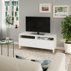 Доставка из Польши ⭐⭐⭐⭐⭐ BESTA lawa TV z szufladami, bialy/Lappviken/Stubbarp bialy, 120x42x48 cm,ИКЕА-09399180, Евро Икеа Калининград