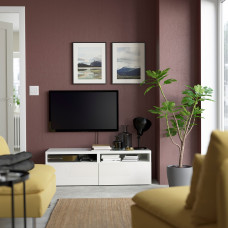 Доставка из Польши ⭐⭐⭐⭐⭐ BESTA lawa TV z szufladami, bialy/Selsviken polysk/biel, 120x42x39 cm,ИКЕА-79324370, Евро Икеа Калининград