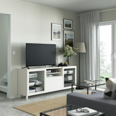 Доставка из Польши ⭐⭐⭐⭐⭐ BESTA lawa TV z szufladami, bialy/Sutterviken/Kabbarp biale szklo przezroczyste, 180x42x74 cm,ИКЕА-09384555, Евро Икеа Калининград