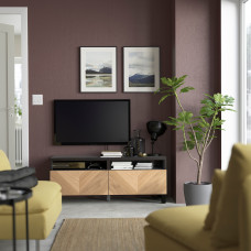 Доставка из Польши ⭐⭐⭐⭐⭐ BESTA lawa TV z szufladami, czarnybraz Hedeviken/Stubbarp/okl deb, 120x42x48 cm,ИКЕА-19424037, Евро Икеа Калининград