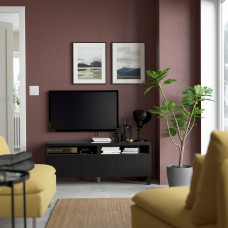 Доставка из Польши ⭐⭐⭐⭐⭐ BESTA lawa TV z szufladami, czarnybraz/Lappviken/Stubbarp czarnybraz, 120x42x48 cm,ИКЕА-19399189, Евро Икеа Калининград