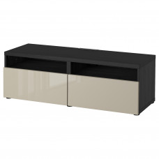 Доставка из Польши BESTA lawa TV z szufladami, czarnybraz/Selsviken wysoki polysk bez, 120x42x39 cm ИКЕА-29399278, ЕВРОИКЕА Калининград
