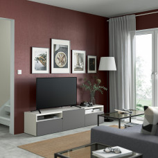 Доставка из Польши ⭐⭐⭐⭐⭐ BESTA lawa TV z szufladami i drzwiami, bialy/Vasterviken ciemnoszary, 180x42x39 cm,ИКЕА-19434753, Евро Икеа Калининград