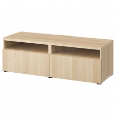 Доставка из Польши BESTA lawa TV z szufladami, dab bejcowany na bialo/Lappviken dab bejcowany na bialo, 120x42x39 cm ИКЕА-69399281, ЕВРОИКЕА Калининград