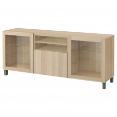 Доставка из Польши BESTA lawa TV z szufladami, dab bejcowany na bialo Sindvik/Lappviken/Stubbarp zielony, 180x42x74 cm ИКЕА-19428969, ЕВРОИКЕА Калининград