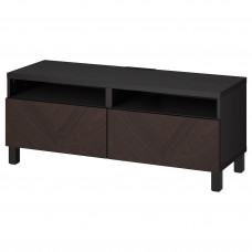 Доставка из Польши BESTA lawa TV z szufladami, czarnybraz Hedeviken/Stubbarp/ciemnobrazowy bejcowana okleina debowa, 120x42x48 cm ИКЕА-39435855, ЕВРОИКЕА Калининград