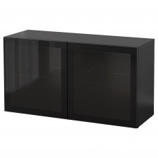 Доставка из Польши BESTA witryna, czarnybraz/Glassvik czarne/przezroczyste szklo, 120x42x64 cm ИКЕА-19047757, ЕВРОИКЕА Калининград