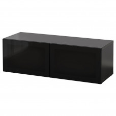 Доставка из Польши BESTA witryna, czarnybraz/Glassvik czarne/przyciemniane szklo, 120x42x38 cm ИКЕА-29047766, ЕВРОИКЕА Калининград