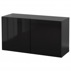 Доставка из Польши BESTA witryna, czarnybraz/Glassvik czarne/przyciemniane szklo, 120x42x64 cm ИКЕА-69047769, ЕВРОИКЕА Калининград