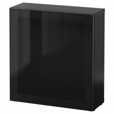 Доставка из Польши BESTA witryna, czarnybraz/Glassvik czarne/przyciemniane szklo, 60x22x64 cm ИКЕА-89047872, ЕВРОИКЕА Калининград
