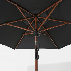 Доставка из Польши ⭐⭐⭐⭐⭐ BETSO / LINDOJA Зонт с основанием, коричневое под дерево черный/Huvon, 300 cm,ИКЕА-49325535, Евро Икеа Калининград
