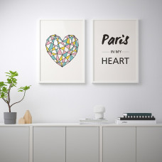 Доставка из Польши ⭐⭐⭐⭐⭐ BILD плакат, Love Paris, 50x70 cm,ИКЕА-60446852, Евро Икеа Калининград