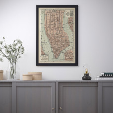 Доставка из Польши ⭐⭐⭐⭐⭐ BILD плакат, Manhattan mapa II, 61x91 cm,ИКЕА-30441790, Евро Икеа Калининград