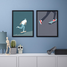 Доставка из Польши ⭐⭐⭐⭐⭐ BILD плакат, jazda na deskorolce, 40x50 cm,ИКЕА-80533297, Евро Икеа Калининград