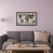 Доставка из Польши ⭐⭐⭐⭐⭐ BILD плакат, mapa na drewnie, 91x61 cm,ИКЕА-50441845, Евро Икеа Калининград