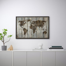 Доставка из Польши ⭐⭐⭐⭐⭐ BILD плакат, mapa na drewnie, 91x61 cm,ИКЕА-50441845, Евро Икеа Калининград