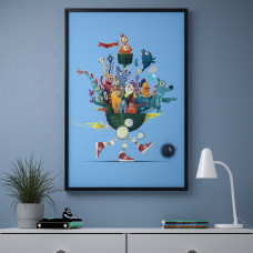 Доставка из Польши ⭐⭐⭐⭐⭐ BILD плакат, uciekajace stworzenia, 61x91 cm,ИКЕА-30545165, Евро Икеа Калининград