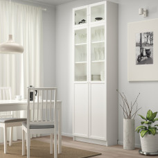 Доставка из Польши ⭐⭐⭐⭐⭐ BILLY reg na ksiazki z nadst/drz pan/szkl, bialy, 80x30x237 cm,ИКЕА-29287346, Евро Икеа Калининград