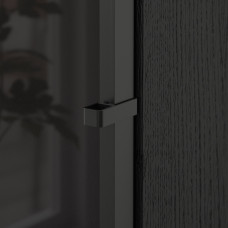 Доставка из Польши ⭐⭐⭐⭐⭐ BILLY / HOGBO Стеллаж комбинированный стеклянная дверь, черно-коричневый/черный, 160x202 cm,ИКЕА-09484395, Евро Икеа Калининград