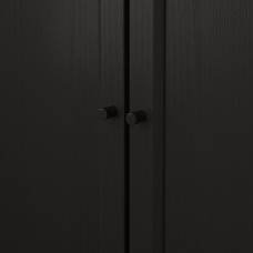 Доставка из Польши ⭐⭐⭐⭐⭐ BILLY / OXBERG Стеллаж с двумя панельными/стеклянными дверцами, черно-коричневый, 160x30x202 cm,ИКЕА-79280719, Евро Икеа Калининград