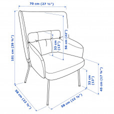 Доставка из Польши ⭐⭐⭐⭐⭐ BINGSTA fotel z wysokim oparciem, Vissle ciemnoszary/Kabusa ciemnoszary,ИКЕА-10454236, Евро Икеа Калининград