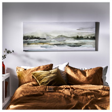 Доставка из Польши ⭐⭐⭐⭐⭐ BJORKSTA obraz z rama, zielona przyroda/srebrny, 140x56 cm,ИКЕА-69508925, Евро Икеа Калининград