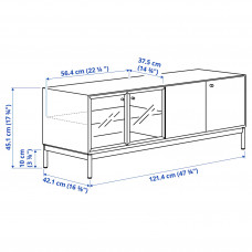 Доставка из Польши ⭐⭐⭐⭐⭐ BOASTAD szafka pod TV, czarny/okl deb, 121x42 cm,ИКЕА-09535210, Евро Икеа Калининград