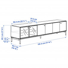 Доставка из Польши ⭐⭐⭐⭐⭐ BOASTAD szafka pod TV, czarny/okl deb, 223x42x185 cm,ИКЕА-99535220, Евро Икеа Калининград