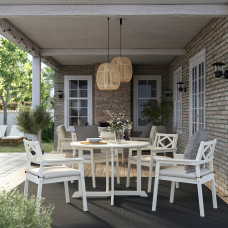 Доставка из Польши ⭐⭐⭐⭐⭐ BONDHOLMEN stol+4 krzesla z podlok., na zew., bialy/bezowy/Froson/Duvholmen bezowy,ИКЕА-39549847, Евро Икеа Калининград