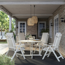 Доставка из Польши ⭐⭐⭐⭐⭐ BONDHOLMEN stol+4 rozkl. krzesel, na zewnatrz, bialy/bezowy/Froson/Duvholmen bezowy,ИКЕА-89549878, Евро Икеа Калининград