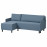 Доставка из Польши BRUKSVARA 3-os sofa rozkladana z szezlongiem, Knisa srednioniebieski ИКЕА-00575903, ЕВРОИКЕА Калининград