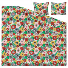 Доставка из Польши ⭐⭐⭐⭐⭐ BRUKSVARA poszwa na koldre i 2 poszewki, wielobarwny/kwiatowy wzor, 200x200/50x60 cm,ИКЕА-10573828, Евро Икеа Калининград