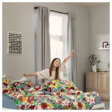 Доставка из Польши ⭐⭐⭐⭐⭐ BRUKSVARA poszwa na koldre i 2 poszewki, wielobarwny/kwiatowy wzor, 200x200/50x60 cm,ИКЕА-10573828, Евро Икеа Калининград