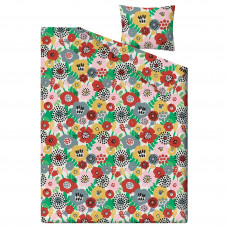 Доставка из Польши ⭐⭐⭐⭐⭐ BRUKSVARA poszwa na koldre i poszewka, wielobarwny/kwiatowy wzor, 150x200/50x60 cm,ИКЕА-70573825, Евро Икеа Калининград