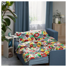 Доставка из Польши ⭐⭐⭐⭐⭐ BRUKSVARA poszwa na koldre i poszewka, wielobarwny/kwiatowy wzor, 150x200/50x60 cm,ИКЕА-70573825, Евро Икеа Калининград