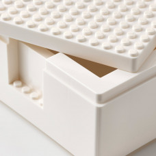Доставка из Польши ⭐⭐⭐⭐⭐ BYGGLEK коробка LEGO® с крышкой, 3p, bialy,ИКЕА-70372186, Евро Икеа Калининград