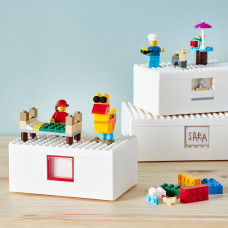 Доставка из Польши ⭐⭐⭐⭐⭐ BYGGLEK коробка LEGO® с крышкой, 3p, bialy,ИКЕА-70372186, Евро Икеа Калининград