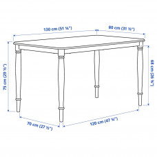 Доставка из Польши ⭐⭐⭐⭐⭐ DANDERYD / DANDERYD stol i 4 krzesla, bialy/Vissle szary, 130 cm,ИКЕА-99544248, Евро Икеа Калининград