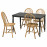 Доставка из Польши DANDERYD / SKOGSTA stol i 4 krzesla, czarny/akacja, 130 cm ИКЕА-49557865, ЕВРОИКЕА Калининград